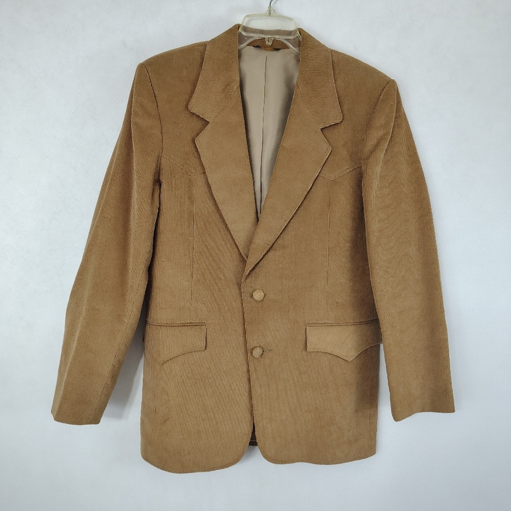 Vintage 70s Pioneer Wear Tan Men's Sport Coat Jacket Size 40